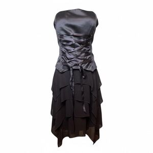 VTG Sarah McClintock Brown Corset Prom Dress Y2K 14 Fairycore Dark Grunge Gothic